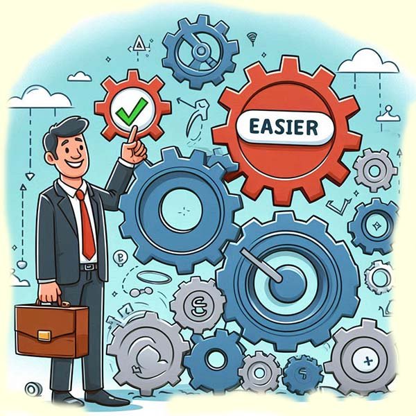 Cartoon showing how to make things easy